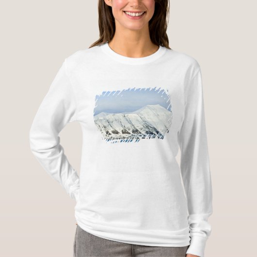 冠雪の峰 ウッドフィヨルド スヴァールバル諸島 2 Tシャツ (正面)