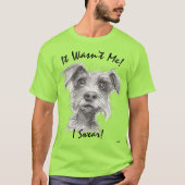 冤罪だワン!おもしろい犬のTシャツ - 嘘は言ってない! Tシャツ (正面)