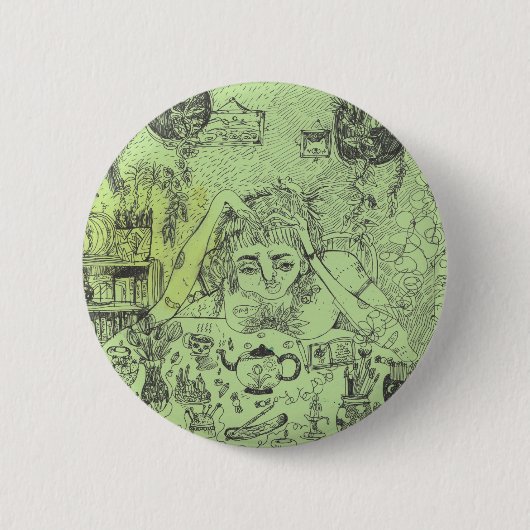 冥想的な魔法使いPin 缶バッジ (正面)