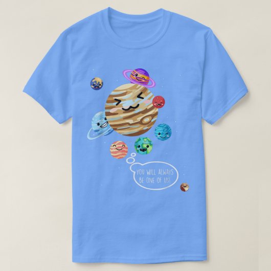 冥王星おもしろい宇宙漫遊惑星 Tシャツ (デザイン正面)