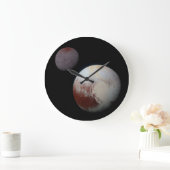 冥王星とシャロンNASA新しい水平時計 ラージ壁時計 (ホーム)