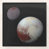 冥王星とチャロン9thまたはドワーフ惑星シス太陽のテム ガラスコースター (正面)