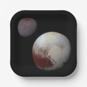 冥王星とチャロン9thまたはドワーフ惑星シス太陽のテム ペーパープレート (正面)