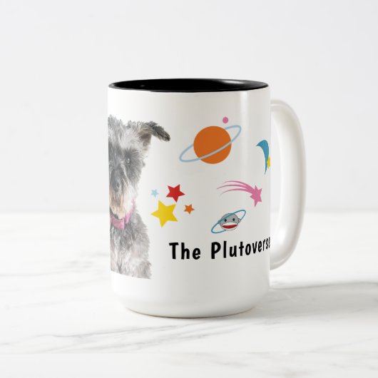 冥王星のコーヒーマグへようこそ ツートーンマグカップ (正面右)