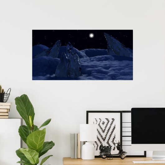 冥王星の夕日 ポスター (ホームオフィス)