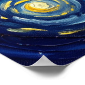 冥王星の星空宇宙の風景 ポスター (角)
