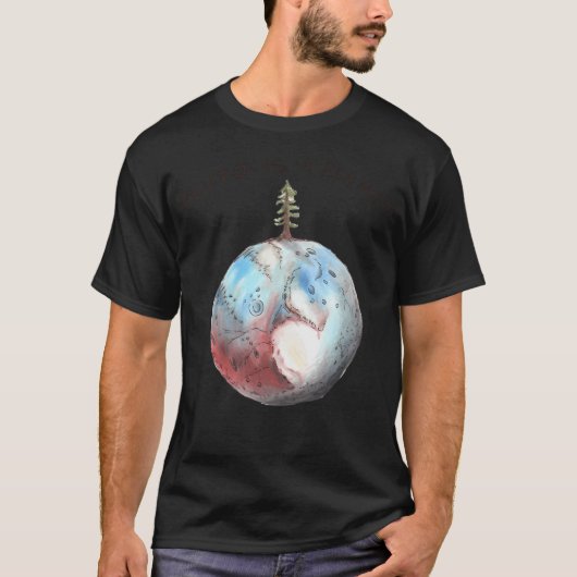 冥王星は惑星である – 手描きイラストレーション Tシャツ (正面)