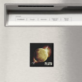 冥王星イエロープラネット3d宇宙宇宙イラストレーション マグネット (インサイチュ (食洗機))