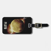 冥王星イエロープラネット3d宇宙宇宙イラストレーション ラゲッジタグ (正面横)