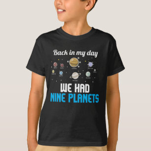 冥王星天文科学の九つの惑星が決して忘れない Tシャツ
