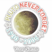 冥王星忘れ1930-2006年ヴィンテージ惑星レトロ シール (正面)