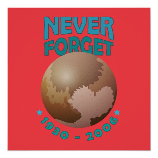 冥王星1930忘れ年 | Pluto Never 忘れ Shirt ポスター (正面)
