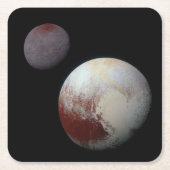冥王星 & カロン 9番目の準惑星 太陽系 スクエアペーパーコースター (正面)