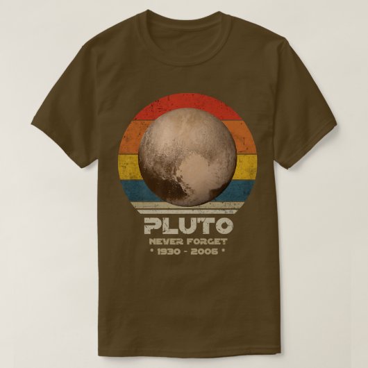 冥王星 – ノー忘れト、レトロスタイル惑星おもしろいスパ Tシャツ (デザイン正面)