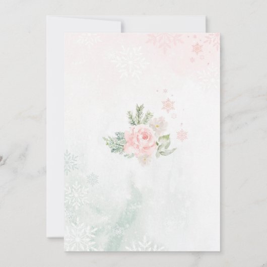 冬ああ鹿の甘いベビーは赤ちゃんのシャワーの近くである 招待状 (裏面)