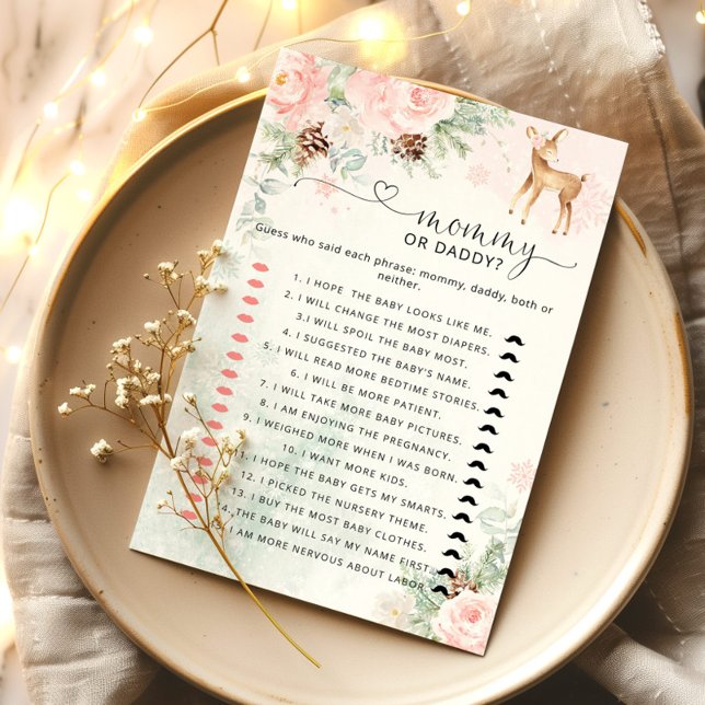 冬ああ鹿ママまたはパパの赤ちゃんシャワーゲーム (クリエイターアップロード済み)