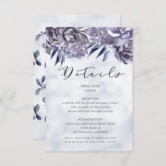 冬あじさいフローラゲストインフォメーションカード エンクロージャーカード (正面/裏面)