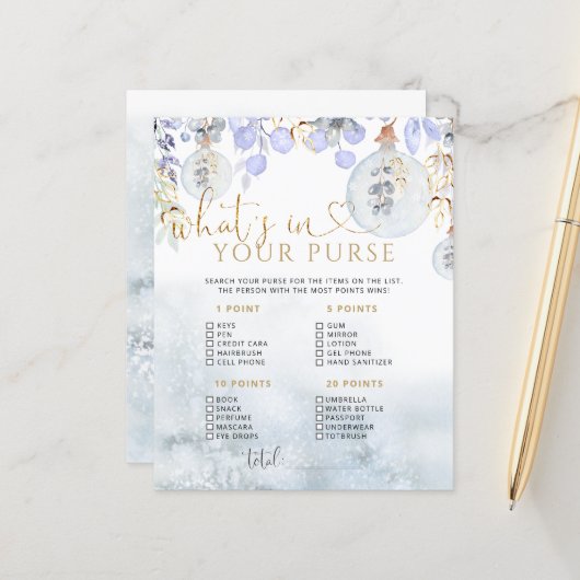 冬あなたの財布の赤ちゃんシャワーゲームは何だ (正面/裏面インサイチュ)