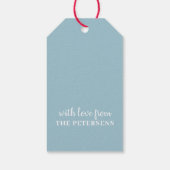 冬うさぎハッピーホリデーズキュートモダンブルー ギフトタグ (裏面)