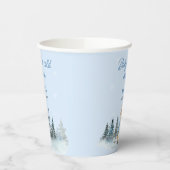 冬うさぎベイビーシャワー外は寒い 紙コップ (左)