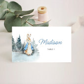 冬うさぎベイビーシャワー折り畳み座席表 プレイスカード