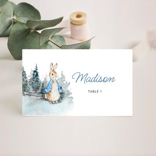 冬うさぎベイビーシャワー折り畳み座席表 プレイスカード