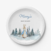 冬うさぎ赤ちゃんシャワー ペーパープレート (正面)