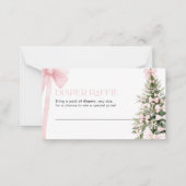 冬おむつラッフルカードピンクボウ ノートカード (正面)