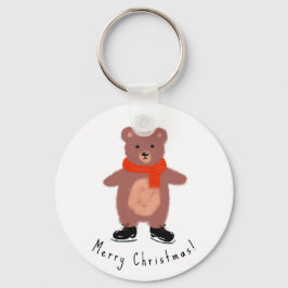 冬おもしろいのスキーをする キーホルダー