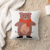 冬おもしろいのスキーをする クッション (ブランケット)