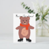 冬おもしろいのスキーをする ポストカード (スタンド正面)