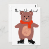 冬おもしろいのスキーをする ポストカード (正面/裏面)