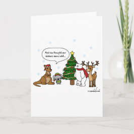 冬おもしろいの考え冷たいクリスマスカード シーズンカード