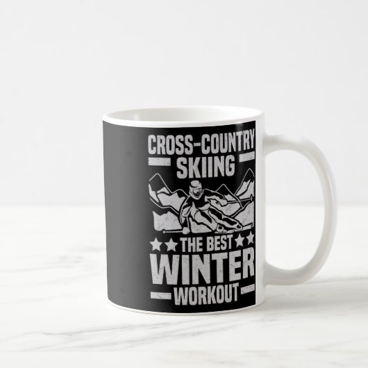 冬おもしろいスポーツ雪クロスカントリースキーが登場 コーヒーマグカップ (右)