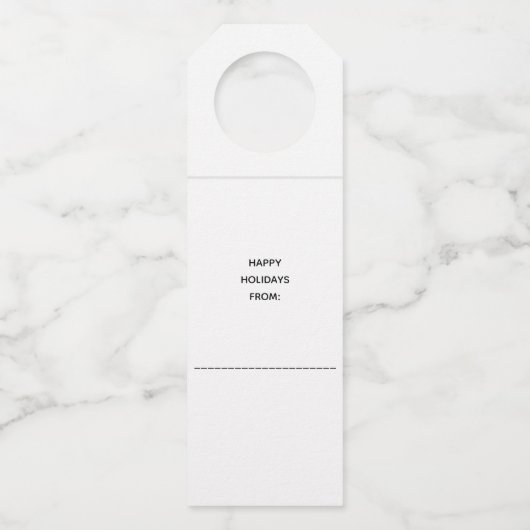 冬おもしろい休日素朴応援ツリーパターン ボトルネックタグ (裏面)