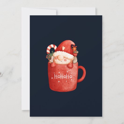 冬おもしろい雪格言クリスマスホリデーパーティー 招待状 (裏面)