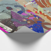 冬および秋アールデコ美しいファッション ラッピングペーパー (角)