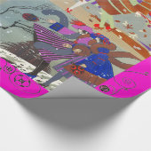 冬および秋アールデコ美しいファッション ラッピングペーパー (角)