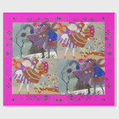 冬および秋アールデコ美しいファッション ラッピングペーパー (フラット)