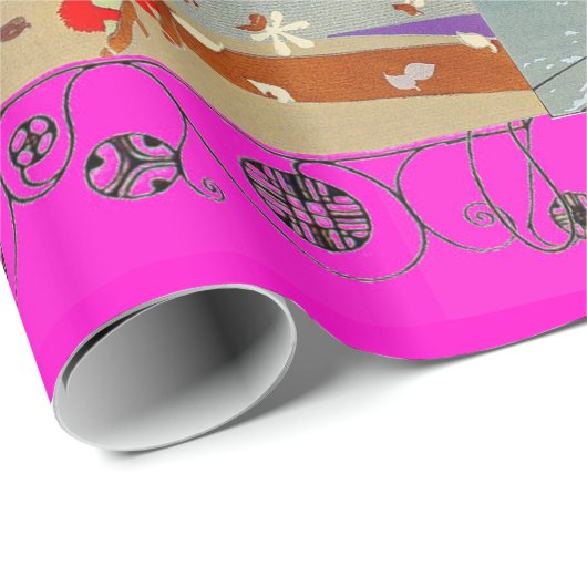 冬および秋アールデコ美しいファッション ラッピングペーパー (ロールコーナー)