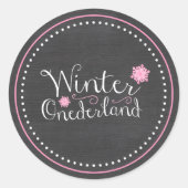 冬お洒落のオネダーランド1歳の誕生日 ラウンドシール (正面)