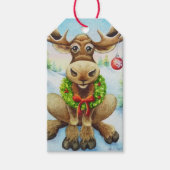 冬お洒落のクリスマスムース水のカラーアート ギフトタグ (正面)