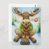 冬お洒落のクリスマスムース水のカラーアート ポストカード (正面/裏面)