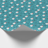 冬お洒落の漫画雪だるま ラッピングペーパー (角)