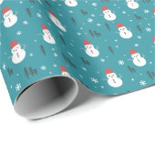 冬お洒落の漫画雪だるま ラッピングペーパー (ロールコーナー)