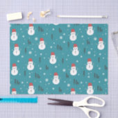 冬お洒落の漫画雪だるま 薄葉紙 (クラフト)