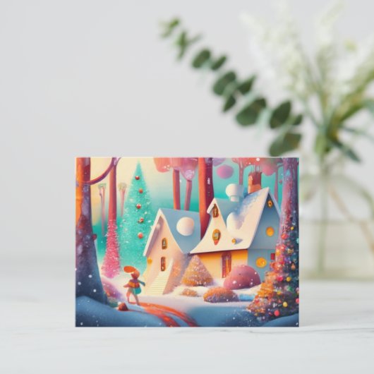 冬お洒落の物語:温かい願いを追加 シーズンポストカード (スタンド正面)