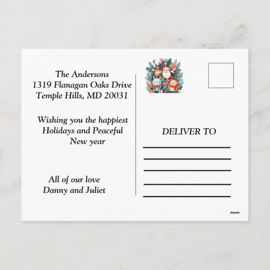 冬お洒落の物語:温かい願いを追加 シーズンポストカード (裏面)