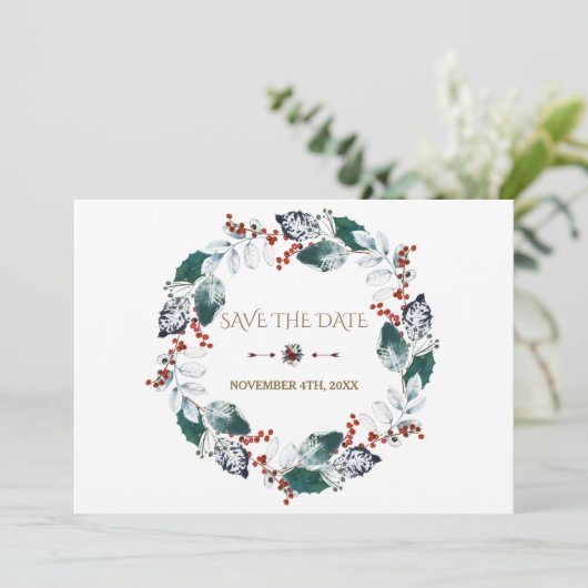 冬お洒落の聖なる果実リース日付を保存 セーブザデート (スタンド正面)