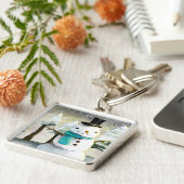 冬お洒落の雪だるま キーホルダー (側面)